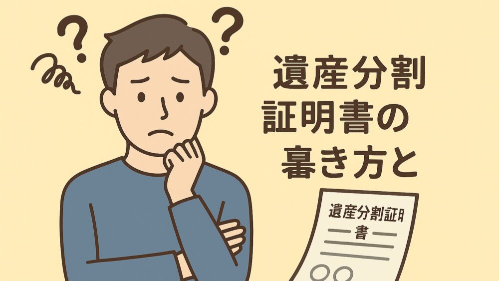 遺産分割証明書の書き方とひな形その１