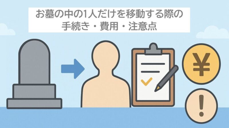 お墓の中の1人だけを移動する際の手続き・費用・注意点 
