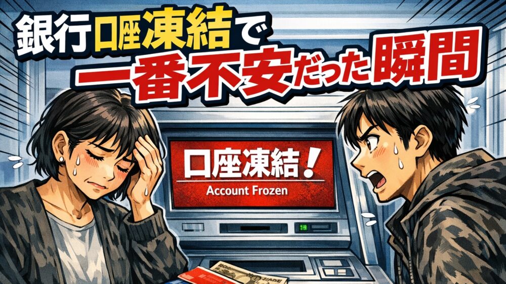 銀行口座が凍結されて不安の瞬間