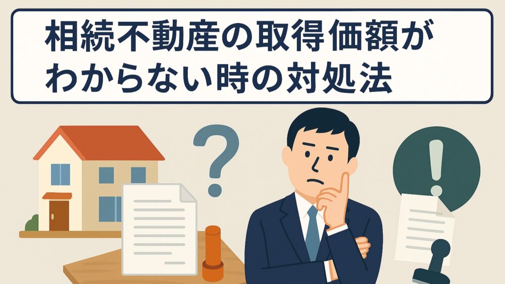 相続不動産の取得価額がわからない時の対処法