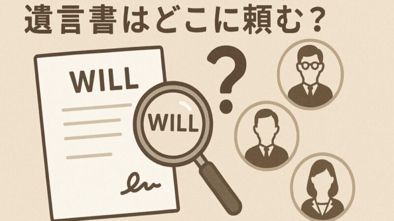 遺言書はどこに頼む？相談すべき専門家の選び方 